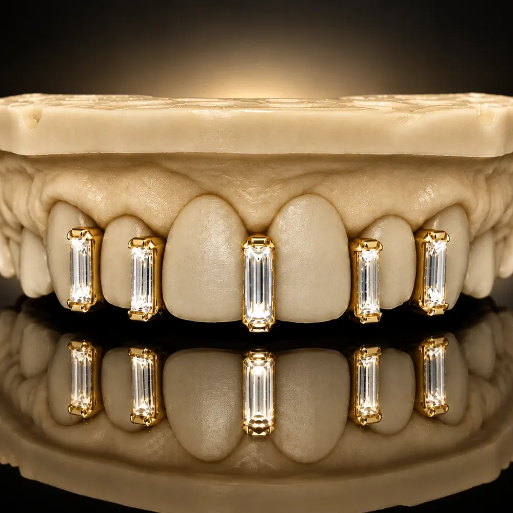 Baguette Moissanite Gap Grillz