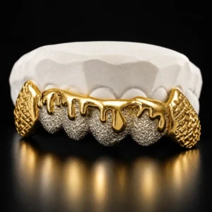 Two-Tone Lattice Drip Bottom Grillz
